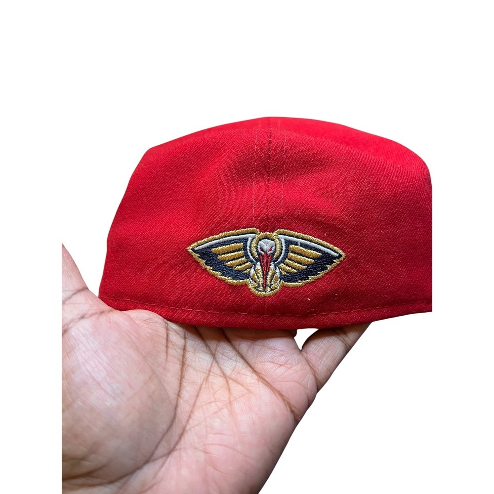 New Era 59FIFTY New Orleans Pelicans Fitted Hat Red NBA - Size 7 1/2 - New - Picture 2 of 5
